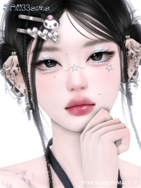 【333】star Season Makeup Bag San33 In 2024 Sims Hair The Sims 4