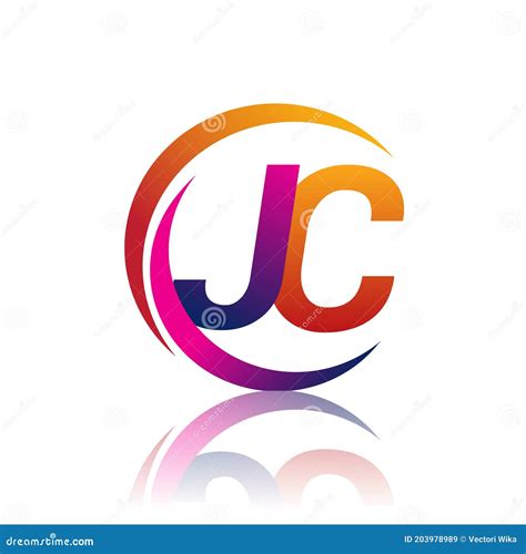 Initial Letter Jc Logotype Company Name Orange And Magenta Color On