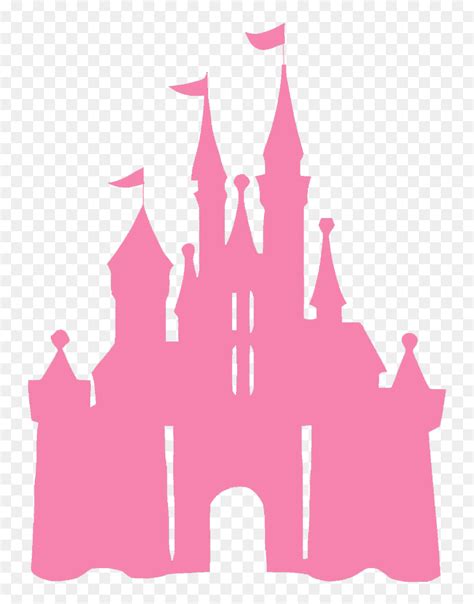 Pink Disney Castle Silhouette