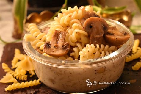 Mushroom White Sauce Pasta Step By Step Photos And Video