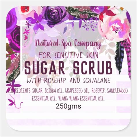 Sugar Scrub Label