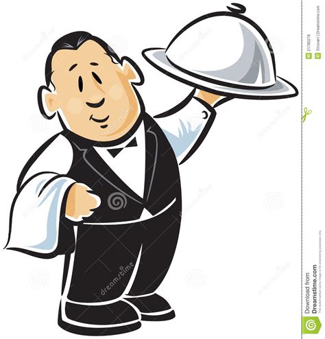 Waitress Serving Clipart