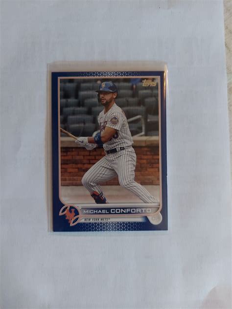 2022 Topps Series 1 Michael Conforto Blue Bordered SP Parallel New York