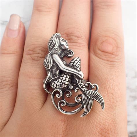 Silver Mermaid Ring Etsy