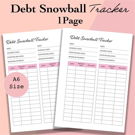 Debt Snowball Chart Printable