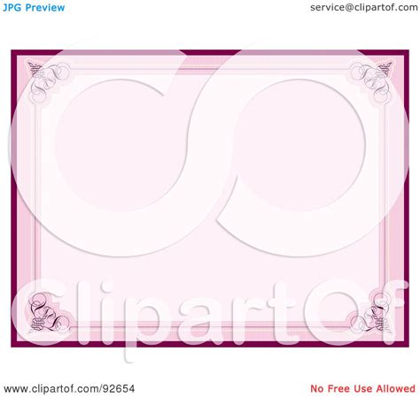 Royalty-Free (RF) Clipart Illustration of an Ornate Pink Certificate ...