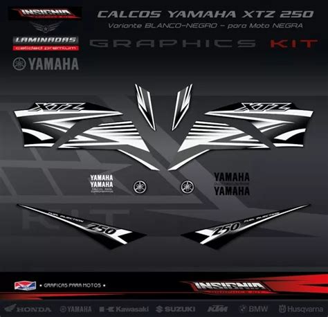 Calcos Yamaha Xtz 250 Blanco Negro Insignia Calcos En Venta En San