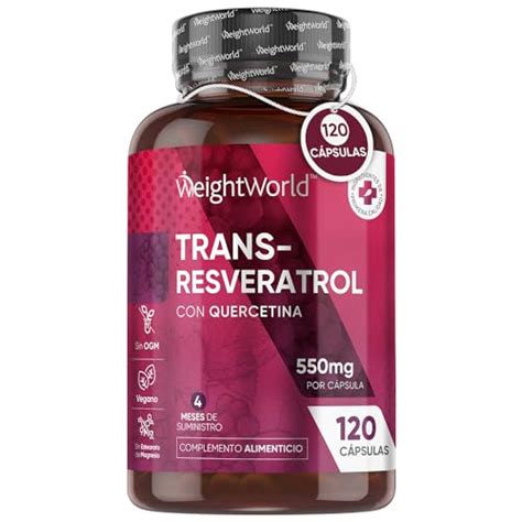 Suplemento de Trans Resveratrol con Quercetina 550mg 120 cápsulas