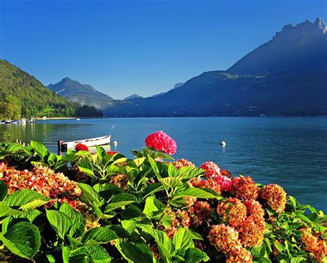 Lake Annecy France Pretty Shore Lakescape Annecy France Bonito