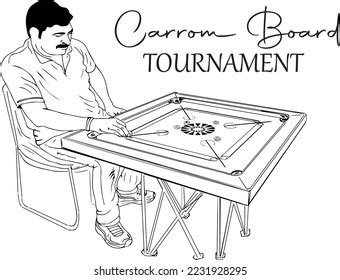 Carrom Board Player Vector Illustration Carrom Stock Vector Royalty