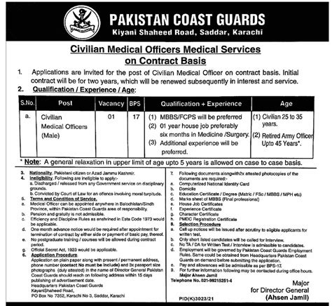 Jobs In Pakistan Coast Guards 2022 Latest Jobs In Pakistan