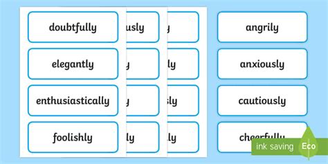 Adverb Word Cards Profesor Hizo Twinkl
