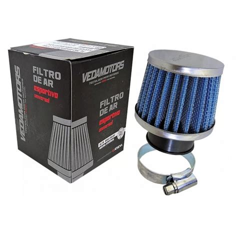 Filtro Ar Esportivo Moto Titan Fan Bros Ybr Rd Lavavel Azul