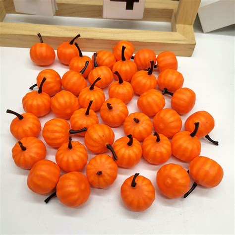 Halloween Decorations 48Pcs Artificial Pumpkins Very Realistic Autumn