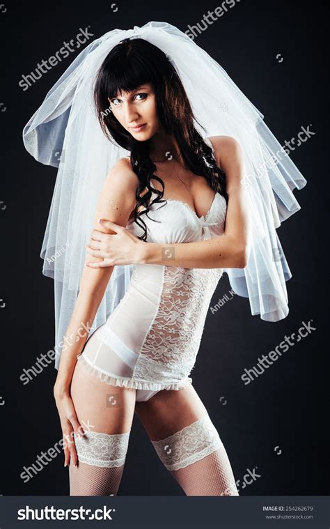Sexy Beautiful Nude Bride Veil White Stock Photo Shutterstock