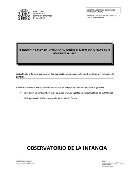 Protocolo básico de intervención contra el maltrato infantil en el