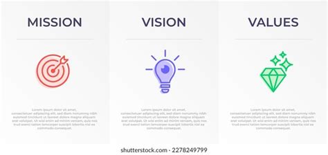 Mission Vision Values Infographic Vector Template Stock Vector (Royalty ...