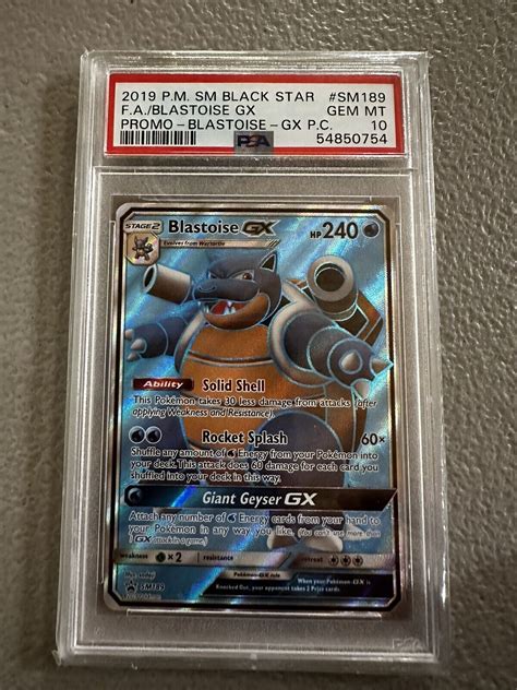 Psa 10 Gem Mint Blastoise Gx Pokemon Card Promo Full Art Sm189 Values