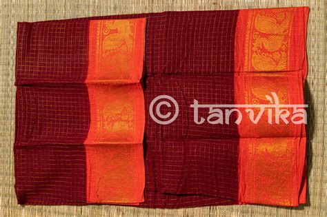 Madurai Sungudi Pure Cotton Sarees With Zari Checks All Over Contrast