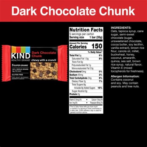 KIND Healthy Grains Dark Chocolate Chunk Snack Bars 5 Ct Fred Meyer