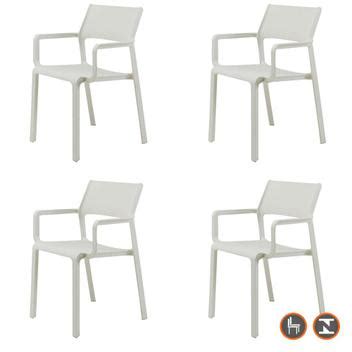 Kit Cadeiras Empilhável Inmetro Santorini Fratini em Polipropileno Cor Nude Móveis de