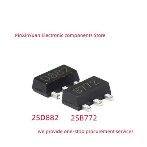 20PCS-LOT-New-original-2SD882-D882-2SB772-B772-SOT89-Audio-power ...