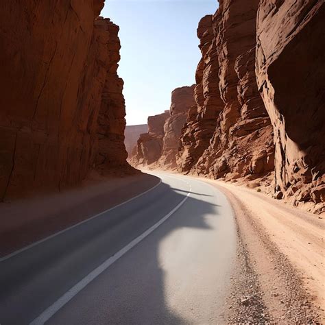 Estrada de terra local na arte generativa do deserto solitário por ia