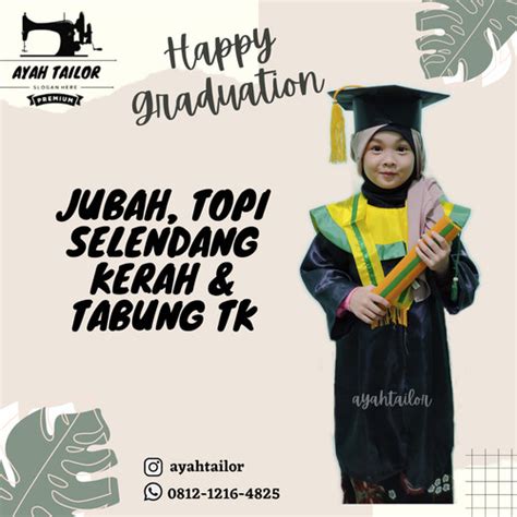 Jual Baju Toga wisuda TK, Jubah wisuda TK Seragam wisuda TK Tabung