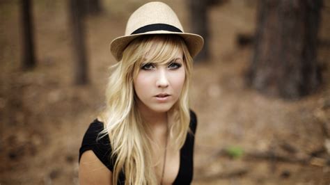 Wallpaper Face Women Outdoors Model Blonde Long Hair Hat