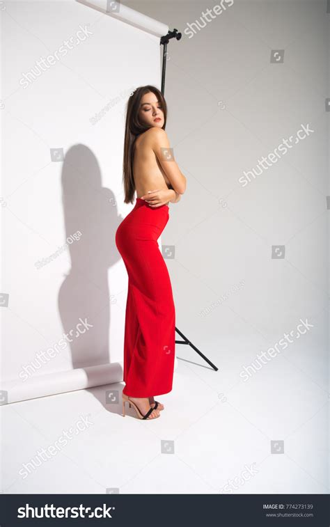 Beautiful Naked Woman Perfect Body Red Stock Photo Edit Now
