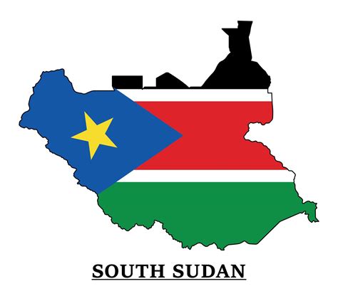 South Sudan National Flag Map Design Illustration Of South Sudan