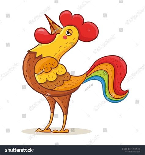 Cock Cartoon Vector Illustration Cartoon Rooster Stock Vector Royalty