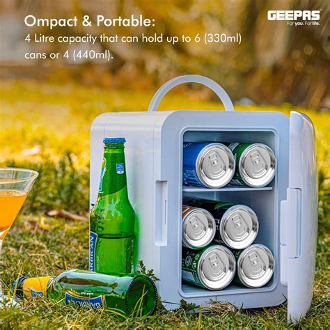 Mini Réfrigérateur Portable 4L GEEPAS GRF63043 Polyvalent Compatible