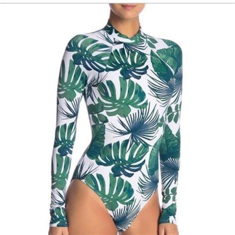 The Bikini Lab Swim New Bikini Lab Palm Frond Print Long Sleeve