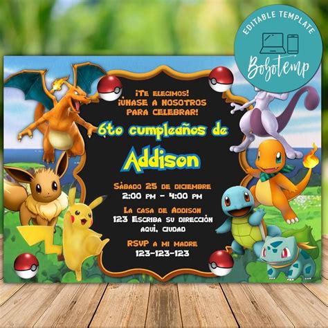 Printable Pokemon Invitations Free