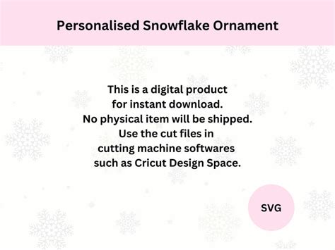 Personalised Snowflake Ornament Svg Bundle Christmas Snowflakes Decoration Svg Christmas