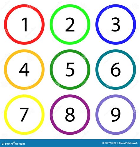 Numbers In Colored Circles Circle Logo Vector Illustration Vector