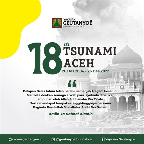 Tahun Tsunami Aceh Yayasan Geutanyoe