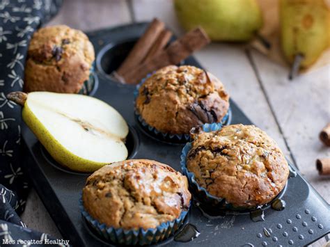 Muffin américain poire chocola moelleux et gonflé