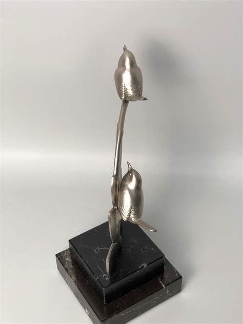 Proantic Sculpture En Bronze Art D Co Oiseaux Sur La Branche