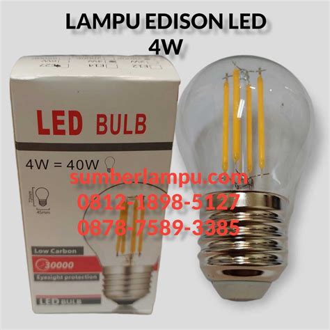 Jual Lampu EDISON 4W G45 Warm White Sumber Lampu