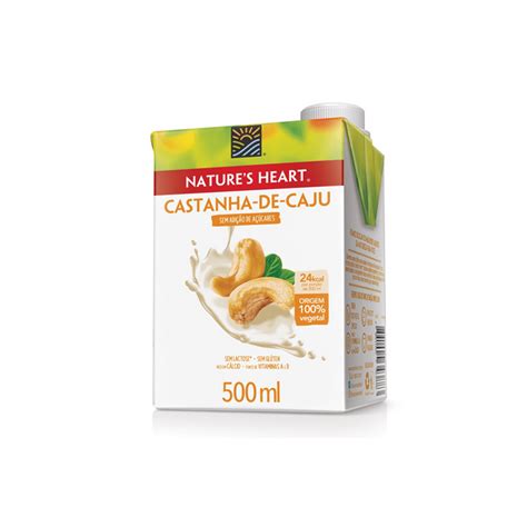 Bebida Vegetal Natures Heart Sem Açúcar Castanha De Caju 500ml