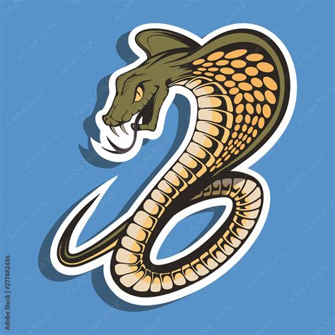 King Cobra Sports Mascot Logo Spectacled Cobra Mascot Emblem Sticker