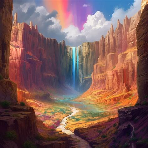 Premium AI Image | Rainbow_Canyon_Depict_a_canyon_