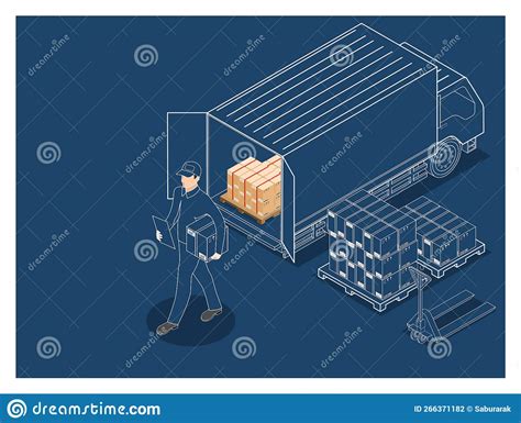 3d Isometric Logistics And Delivery Services Concept With People