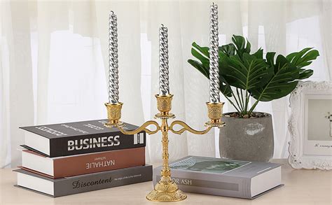 Ownmy 3 Arms Metal Candelabra Vintage Taper Candlestick