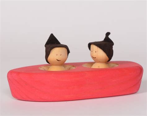 Red Wooden Rowboat Wooden Bathing Toy Wooden Boat By L Atelier Cheval