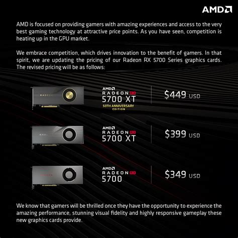 AMD Adjusts Launch Price of Radeon RX 5700 Series: XT Down To $399 ...