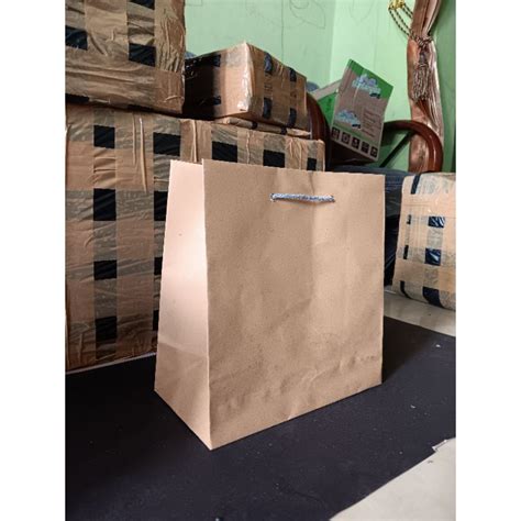 Jual Paperbag Coklat Costum Ukuran Sablon Shopee Indonesia