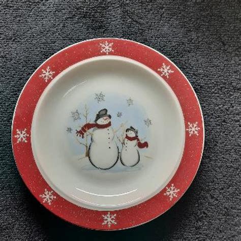 Royal Seasons Snowman Pattern Bread And Butter Pie Plate Stoneware Etsy